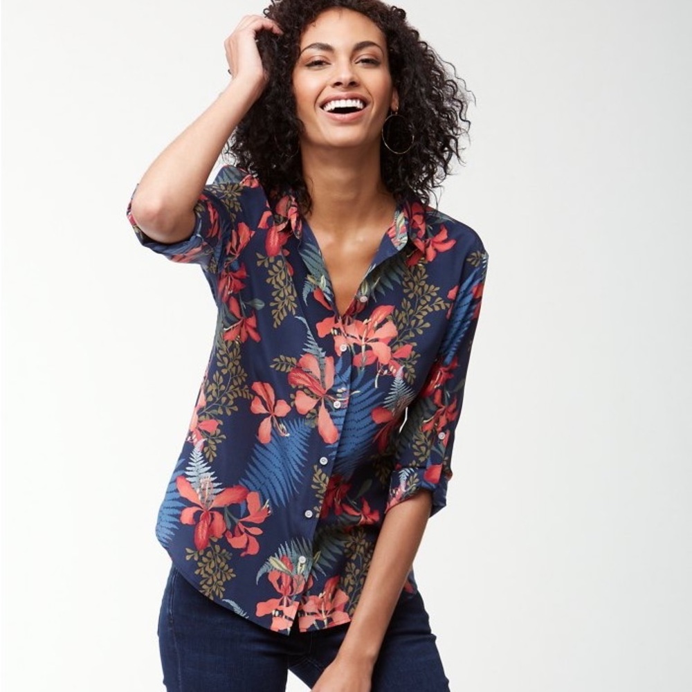 Silk shirt floral print long sleeve Tommy Bahama